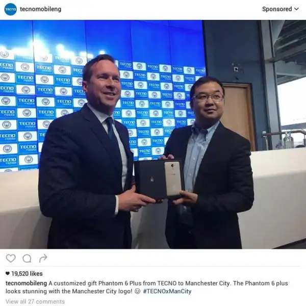 The Gift Tecno Gave Manchester City And One Tecno Got From Manchester City